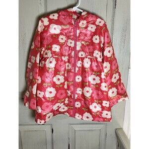 Oshkosh B'gosh Pink Floral Hoodie  Girls  Raincoat Sz L/XL *READ